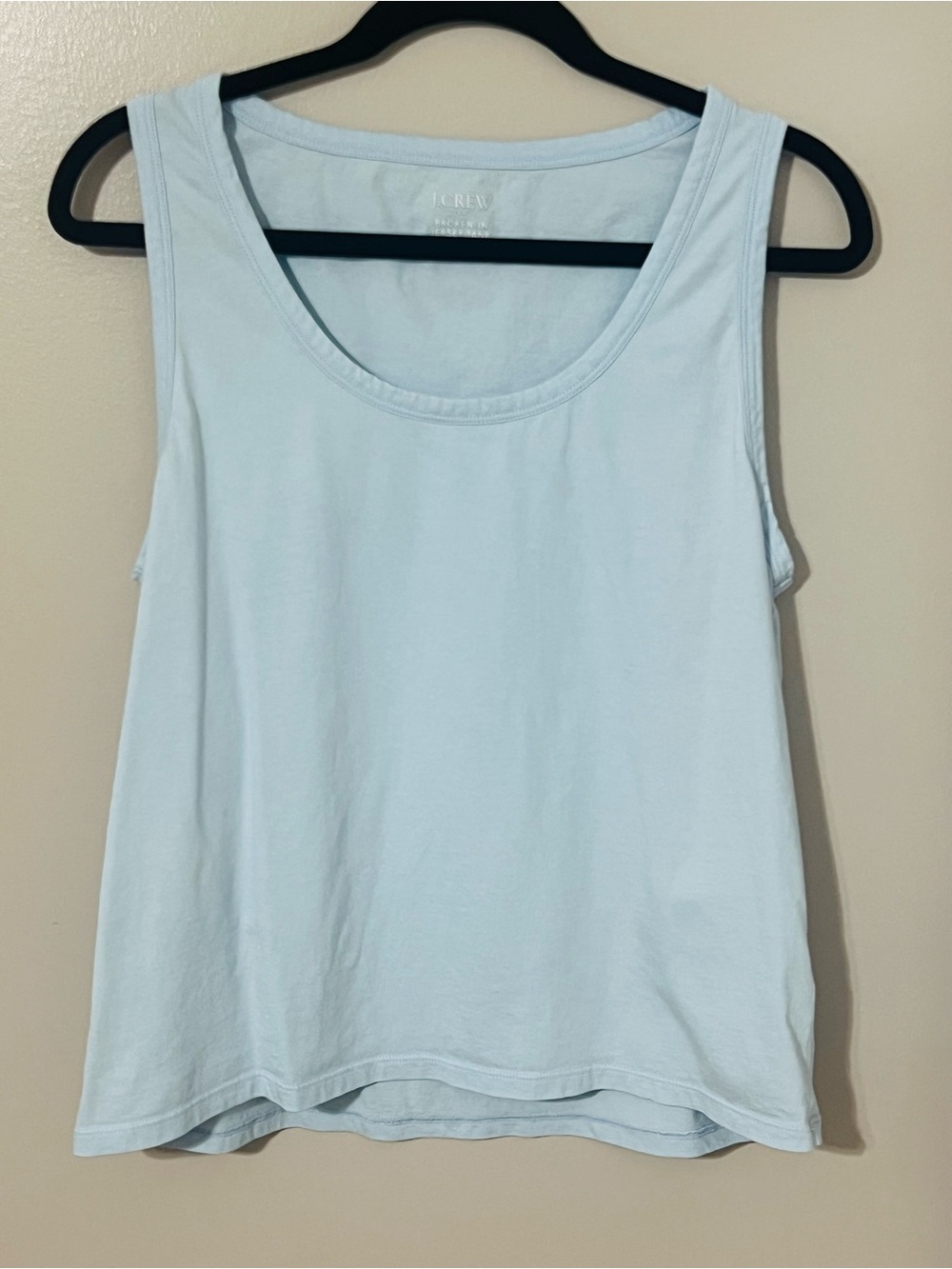J. Crew Light Blue Cotton Scoop Neck Tank